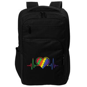 Autism Puzzle Heartbeat Proude Mom April Autism Awareness Cool Gift Impact Tech Backpack