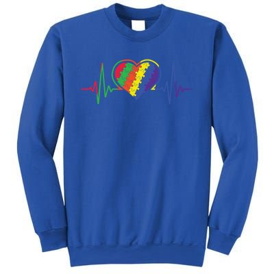 Autism Puzzle Heartbeat Proude Mom April Autism Awareness Cool Gift Sweatshirt