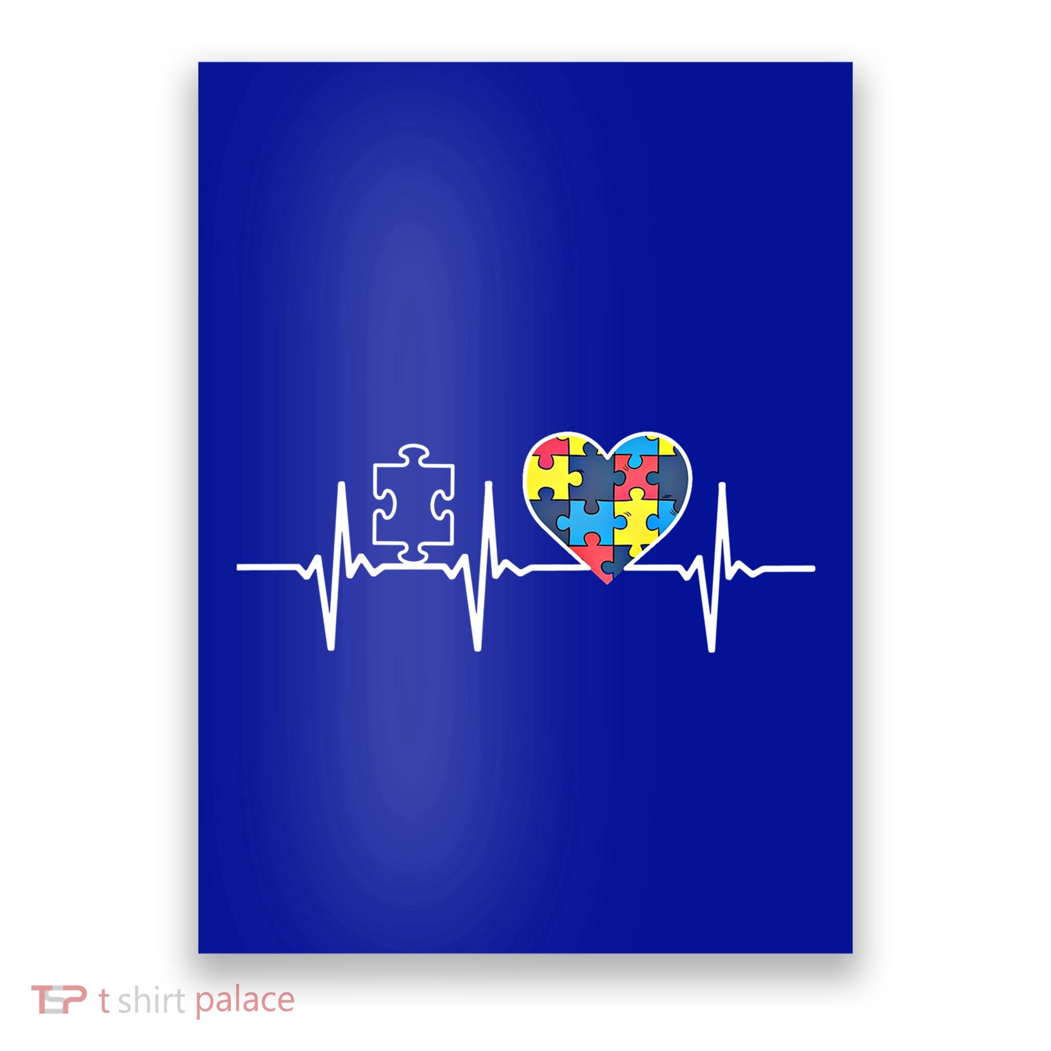 Autism Puzzle Heartbeat Autism Awareness Gift Cool Gift Poster