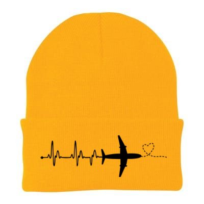 Airplane Pilot Heartbeat Clothing Gift Student Pilot Gift Knit Cap Winter Beanie