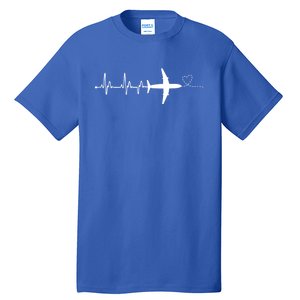 Airplane Pilot Heartbeat Clothing Gift Student Pilot Gift Tall T-Shirt