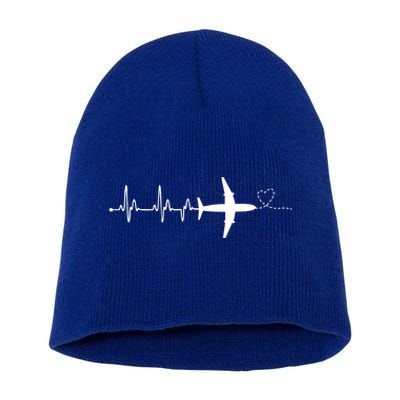 Airplane Pilot Heartbeat Clothing Gift Student Pilot Gift Short Acrylic Beanie