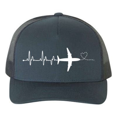 Airplane Pilot Heartbeat Clothing Gift Student Pilot Gift Yupoong Adult 5-Panel Trucker Hat