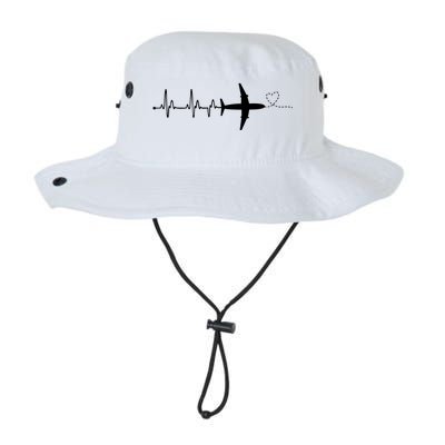 Airplane Pilot Heartbeat Clothing Gift Student Pilot Gift Legacy Cool Fit Booney Bucket Hat