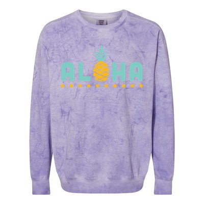 Aloha Pineapple Hawaiian Colorblast Crewneck Sweatshirt