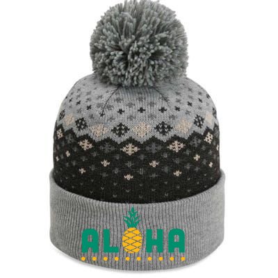 Aloha Pineapple Hawaiian The Baniff Cuffed Pom Beanie