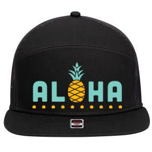 Aloha Pineapple Hawaiian 7 Panel Mesh Trucker Snapback Hat