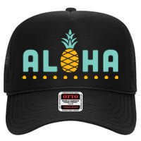 Aloha Pineapple Hawaiian High Crown Mesh Back Trucker Hat