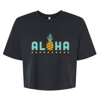 Aloha Pineapple Hawaiian Bella+Canvas Jersey Crop Tee