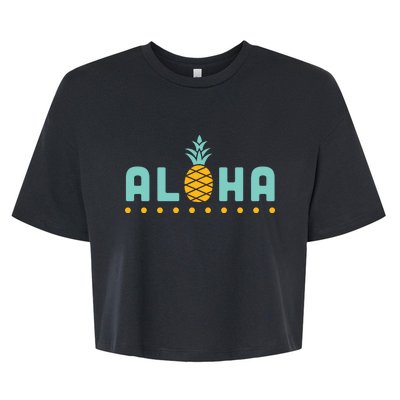 Aloha Pineapple Hawaiian Bella+Canvas Jersey Crop Tee