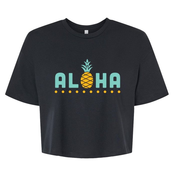 Aloha Pineapple Hawaiian Bella+Canvas Jersey Crop Tee