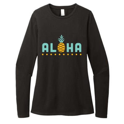 Aloha Pineapple Hawaiian Womens CVC Long Sleeve Shirt