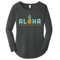 Aloha Pineapple Hawaiian Women's Perfect Tri Tunic Long Sleeve Shirt