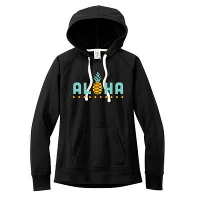 Aloha Pineapple Hawaiian Women's Fleece Hoodie