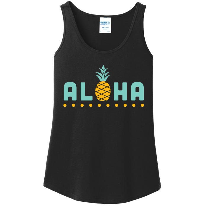 Aloha Pineapple Hawaiian Ladies Essential Tank