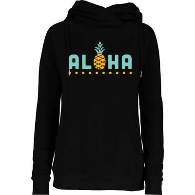 Aloha Pineapple Hawaiian Womens Funnel Neck Pullover Hood