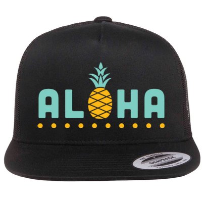 Aloha Pineapple Hawaiian Flat Bill Trucker Hat