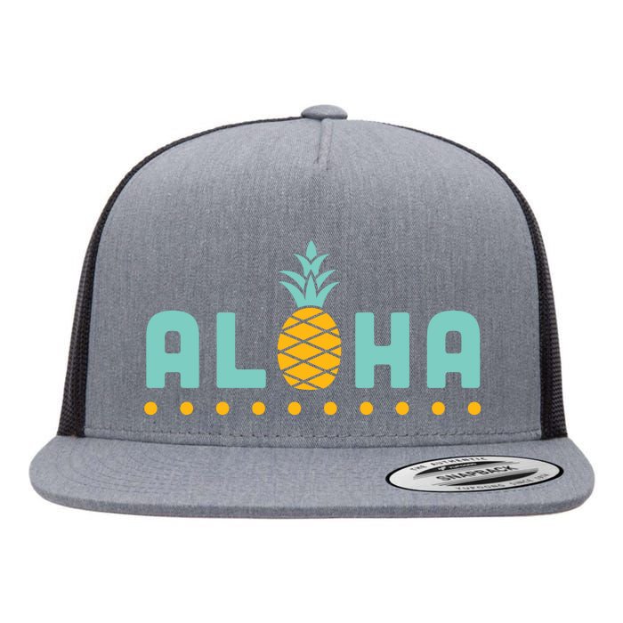 Aloha Pineapple Hawaiian Flat Bill Trucker Hat