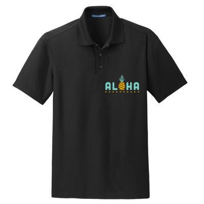 Aloha Pineapple Hawaiian Dry Zone Grid Polo