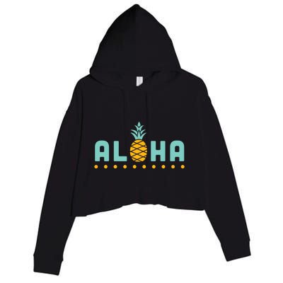 Aloha Pineapple Hawaiian Crop Fleece Hoodie