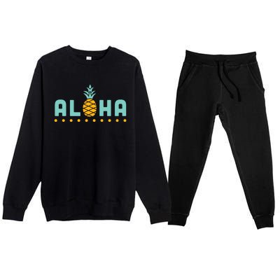 Aloha Pineapple Hawaiian Premium Crewneck Sweatsuit Set