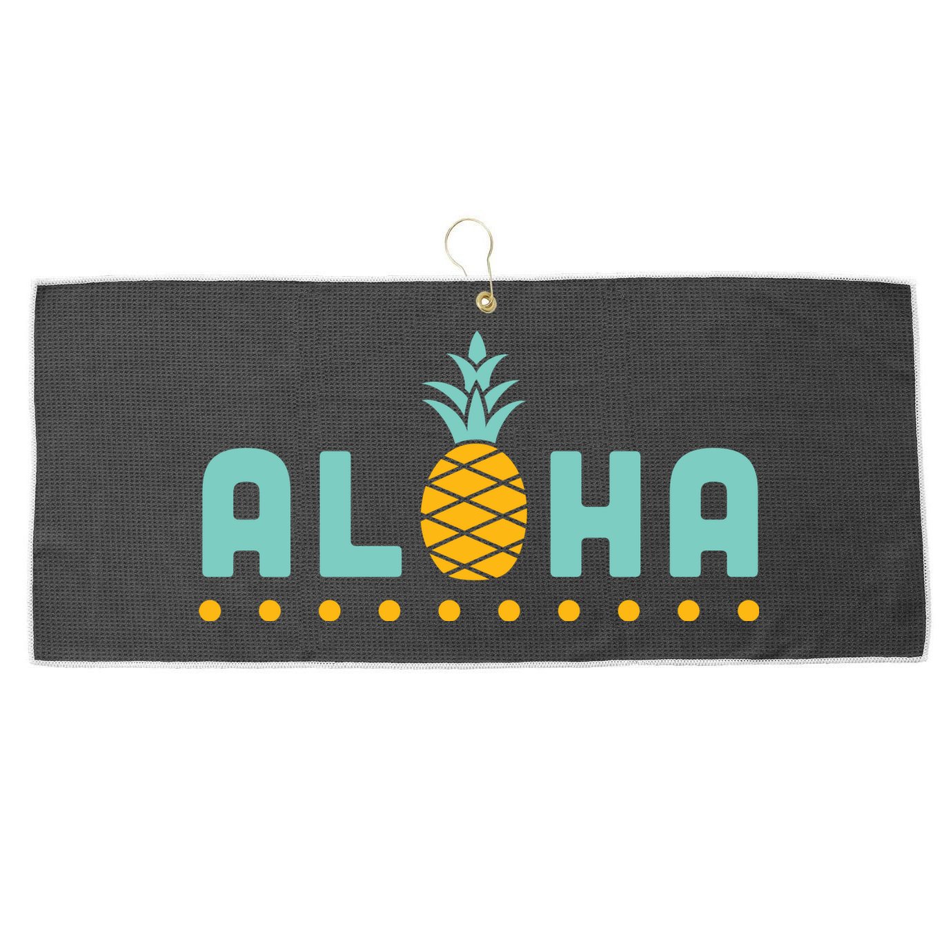 Aloha Pineapple Hawaiian Large Microfiber Waffle Golf Towel
