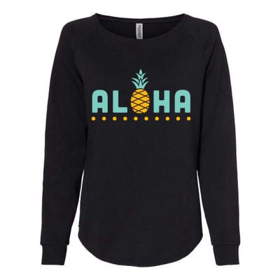 Aloha Pineapple Hawaiian Womens California Wash Sweatshirt