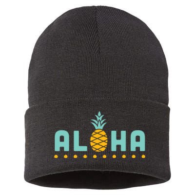 Aloha Pineapple Hawaiian Sustainable Knit Beanie