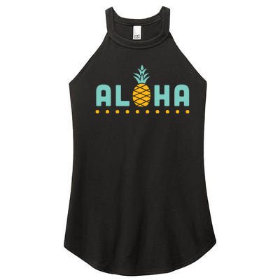 Aloha Pineapple Hawaiian Women's Perfect Tri Rocker Tank