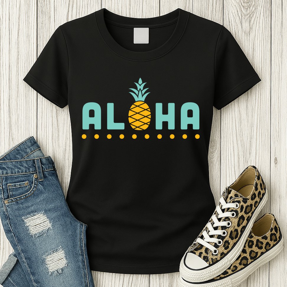 Aloha Pineapple Hawaiian Womens T-Shirt