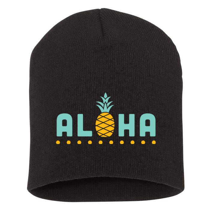 Aloha Pineapple Hawaiian Short Acrylic Beanie