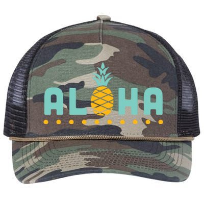 Aloha Pineapple Hawaiian Retro Rope Trucker Hat Cap