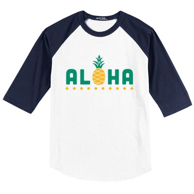 Aloha Pineapple Hawaiian Baseball Sleeve Shirt