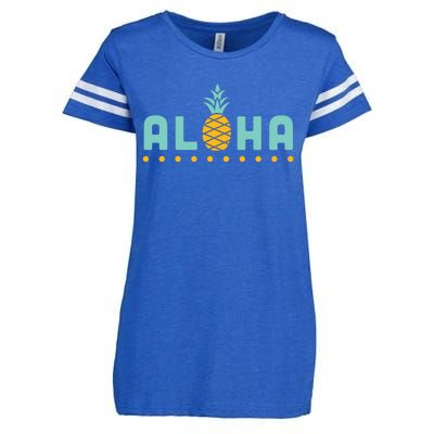 Aloha Pineapple Hawaiian Enza Ladies Jersey Football T-Shirt