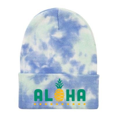 Aloha Pineapple Hawaiian Tie Dye 12in Knit Beanie