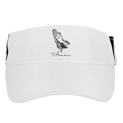 Amen Praying Hands Rosary Beads Adult Drive Performance Visor