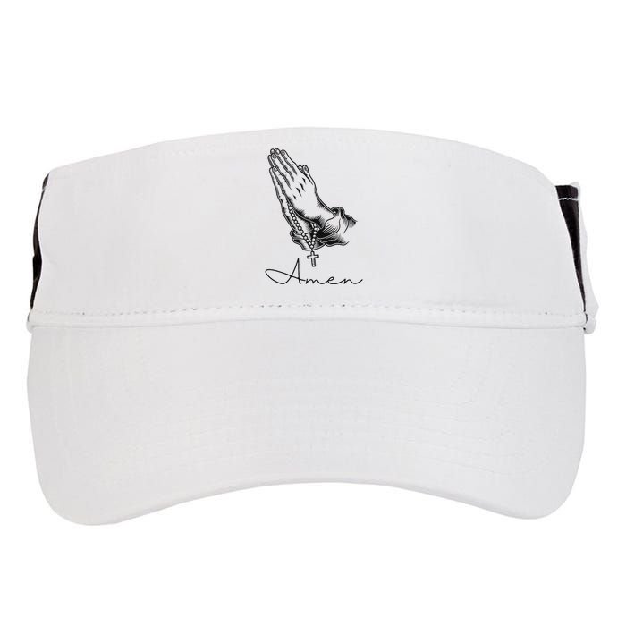 Amen Praying Hands Rosary Beads Adult Drive Performance Visor