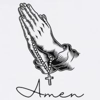 Amen Praying Hands Rosary Beads Womens Tank Top