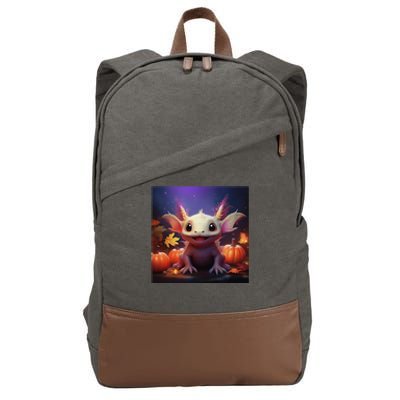 Axolotl Pumpkin – Halloween Thanksgiving Fall Harvest Cotton Canvas Backpack