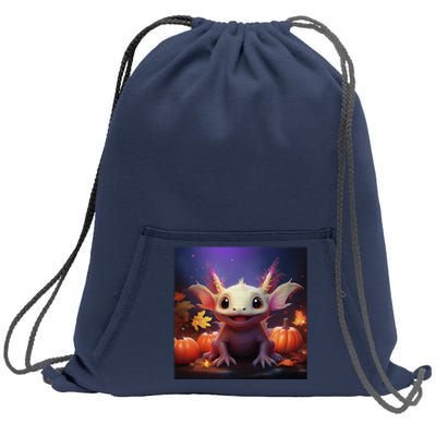 Axolotl Pumpkin – Halloween Thanksgiving Fall Harvest Sweatshirt Cinch Pack Bag