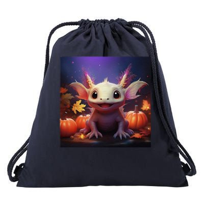 Axolotl Pumpkin – Halloween Thanksgiving Fall Harvest Drawstring Bag