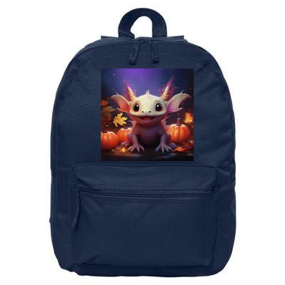 Axolotl Pumpkin – Halloween Thanksgiving Fall Harvest 16 in Basic Backpack