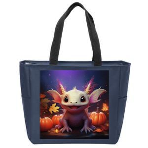 Axolotl Pumpkin – Halloween Thanksgiving Fall Harvest Zip Tote Bag