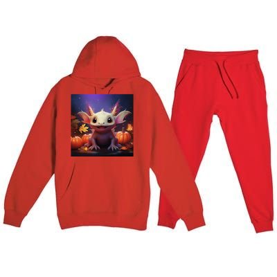 Axolotl Pumpkin – Halloween Thanksgiving Fall Harvest Premium Hooded Sweatsuit Set