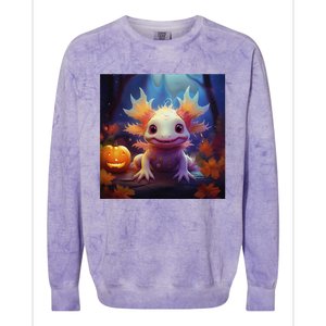 Axolotl Pumpkin – Halloween Thanksgiving Fall Harvest Colorblast Crewneck Sweatshirt