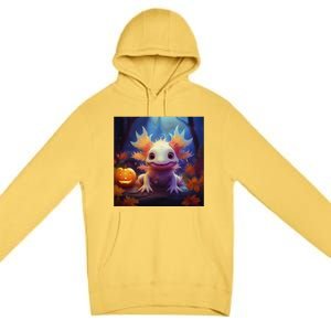 Axolotl Pumpkin – Halloween Thanksgiving Fall Harvest Premium Pullover Hoodie