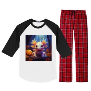 Axolotl Pumpkin – Halloween Thanksgiving Fall Harvest Raglan Sleeve Pajama Set