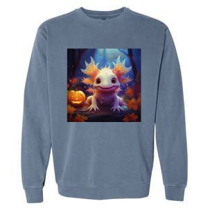 Axolotl Pumpkin – Halloween Thanksgiving Fall Harvest Garment-Dyed Sweatshirt