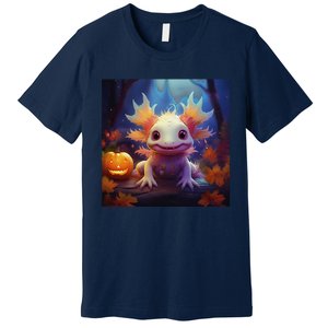 Axolotl Pumpkin – Halloween Thanksgiving Fall Harvest Premium T-Shirt