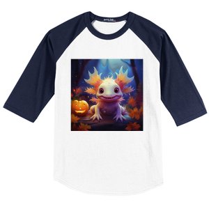 Axolotl Pumpkin – Halloween Thanksgiving Fall Harvest Baseball Sleeve Shirt